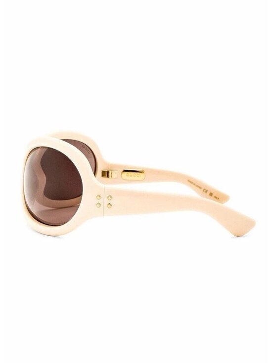 NEW GUCCI White Brown Unisex Angular Mask 1381 Chunky Bold Gg1381S Sunglasses main image 8